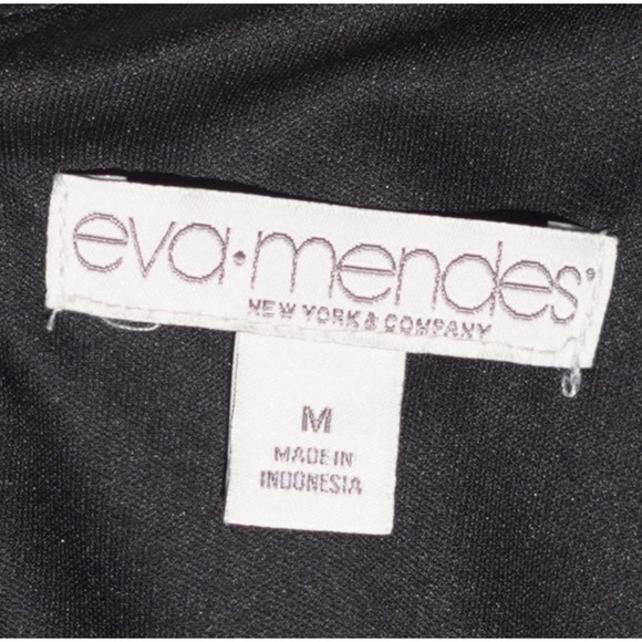 New York & Company Black Crushed Velvet Dress Fit & Flare Pleated Skirt Sz M EUC - Picture 5 of 11